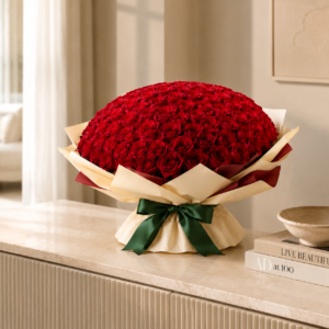 The Hundred Roses in red, a luxury Valentine's Day rose bouquet delivered in Dubai