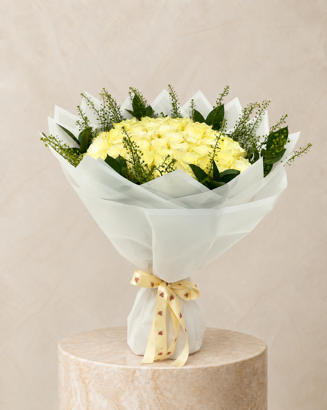 50 white roses bouquet dubai