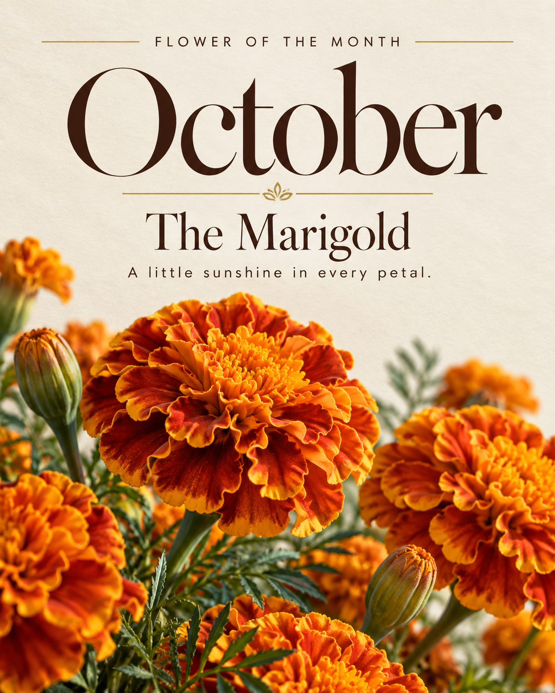 marigold flower of october